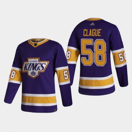 Los Angeles Kings Kale Clague 58 2020-21 Reverse Retro Authentic Shirt - Mannen